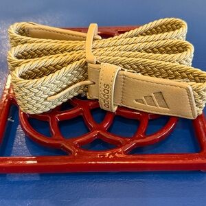 Adidas Golf Braided Stretch Belt Blue Woven Adjustable Metal Pin Buckle OSFA